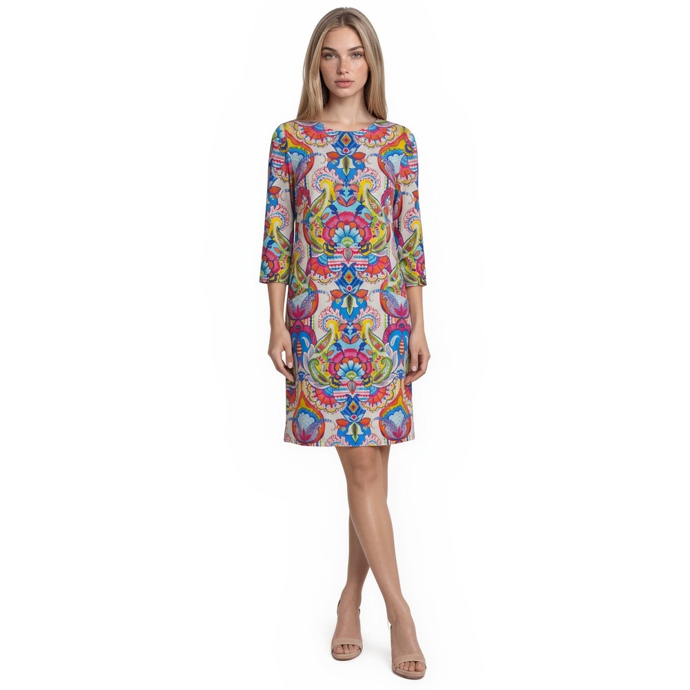 J.McLaughlin Paisley Catalina Sheath Dress Womens Size Medium Multicolor Pockets